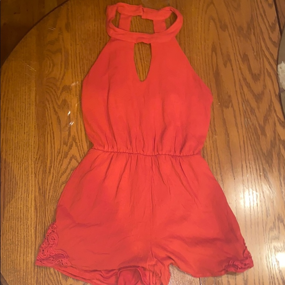 Open neck romper